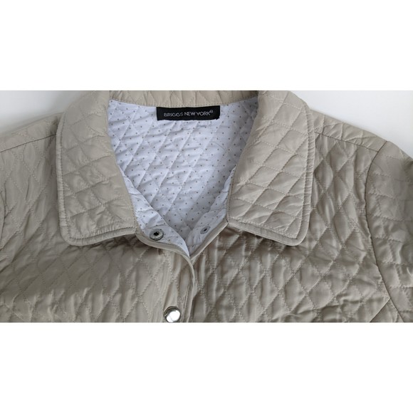 Vintage: diamond quilted jacket w/ polka dot liner, snap buttons, & collar - Picture 4 of 11